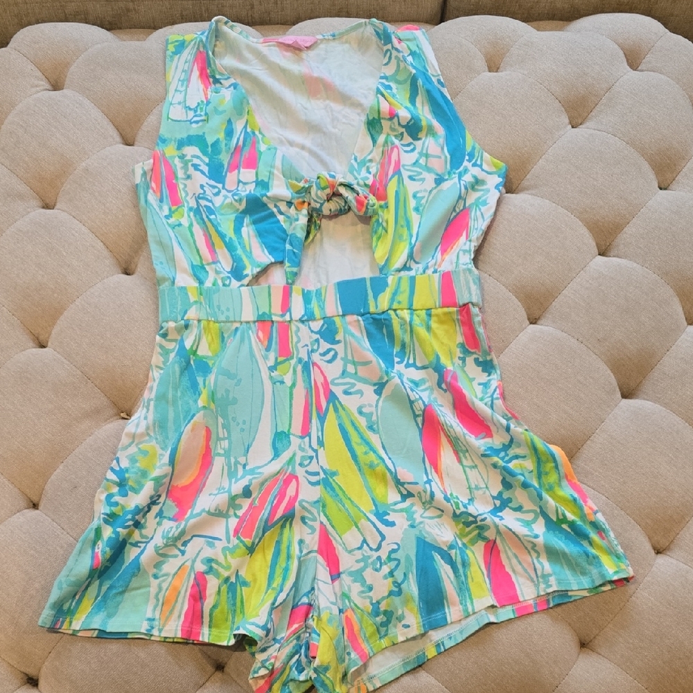 Lilly Pulitzer Vibrant Surfboard Print Romper